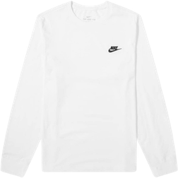 Nike Men's Sportswear Club Long-Sleeve T-shirt - White/Black