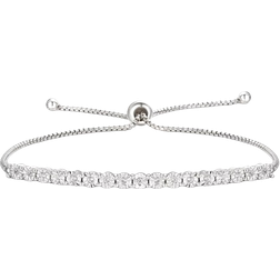 Macy's Bolo Bracelet - Silver/Diamonds