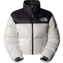 The North Face Women's Nuptse Short Jacket - White Dune/TNF Black