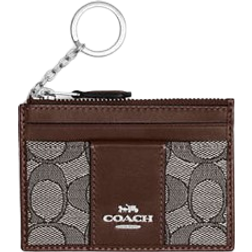 Coach Mini Id Skinny In Signature Jacquard - Sv/Oak/Maple