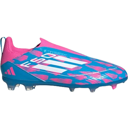 Adidas Kid's F50 League Laceless FG MG - Cloud White/Solar Red/Lucid Blue