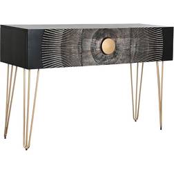 Home ESPRIT Mango Wood Golden/Black Console Table 38x120cm