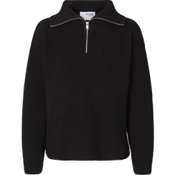 Selected Bloomie Half Zip Pullover - Black