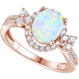 Macy's Halo Statement Ring - Rose Gold/Opal/Transperant