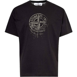 Stone Island Compass Print Logo T-shirt - Black