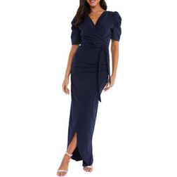 Quiz Women's Puff Sleeve Maxi Dress - Navy