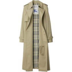 Burberry Long Cotton Blend Trench Coat - Taupe