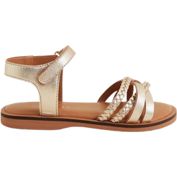 Accessorize Girl's Plaited Leather Sandals - Gold