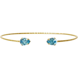 Caroline Svedbom Evita Superpetite Bracelet - Gold/Aquamarine