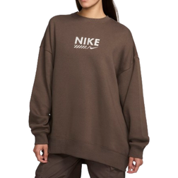 Nike Sportswear Women's Oversized Fleece Crew Neck Sweatshirt - Ironstone