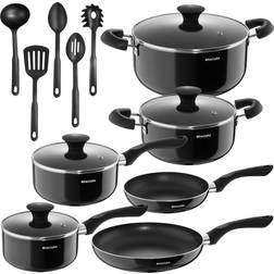 tectake Non-Stick Cookware Set with lid 15 Parts