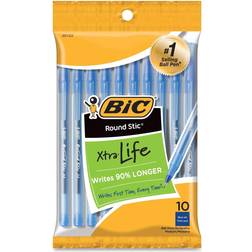 Bic Round Stic Xtra Life Blue Pens 10pk