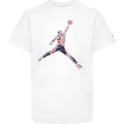 Nike Big Kid's Jordan Watercolor Jumpman T-shirt - White/Red (95C900-001)