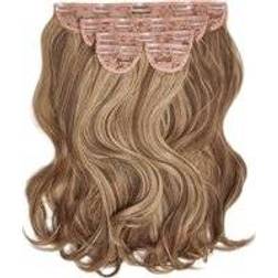 Lullabellz Super Thick Blow Dry Wavy Clip In Hair Extension 16 inch Mellow Brown 5-pack