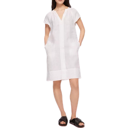 Jigsaw Smocked Linen Dress - White