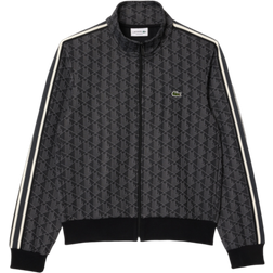 Lacoste Paris Zip Up Jacquard Track Jacket - Black/Dark Grey