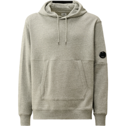 C.P. Company Diagonal Raised Fleece Lens Hooded Sweatshirt - Greystone Melange