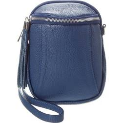 Italian Leather Crossbody - Blue