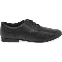 Clarks Youth Finja Brogue - Black Leather