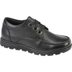 Roamers Girl's Leather School Shoes - Black