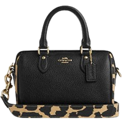 Coach Mini Rowan Crossbody Bag - Novelty Print/Gold/Leopard Multi