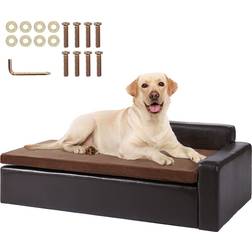 VEVOR Soft Leather Dog Sofa Bed 40x23x13inch