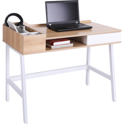 Homcom Workstation Oak/White Writing Desk 55x100cm