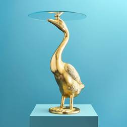 WERNS Side Duck Gold Aluminium Glass 56 x 46 x 76 cm Small Table