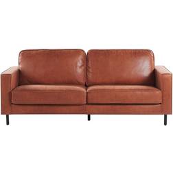 Beliani Modern Minimalist Brown Sofa 204cm 3 Seater