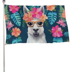 MHXYZHW Alo-ha Llama Flag 91x152cm