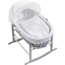 Kinder Valley Waffle Wicker Moses Basket with Rocking Stand 18.1x33.1"