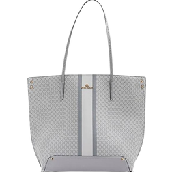 River Island Monogram Stripe Tote Bag - Grey