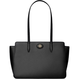 Tory Burch Small Robinson Pebbled Tote Bag - Black