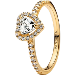 Pandora Elevated Heart Ring - Gold/Transparent