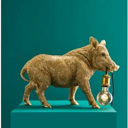 WERNS Wild Boar William Gold Table Lamp 36cm