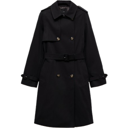 Mango Classic Trench Coat with Belt - Black