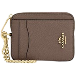 Coach Zip Card Case - Gold/Dark Stone