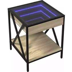 vidaXL LED Infinity Sonoma Oak Bedside Table 40x40cm