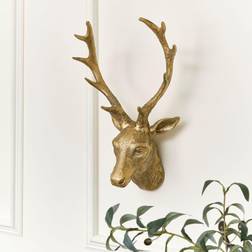 Melody Maison Antique Stag Head Gold Wall Decor 26x46cm