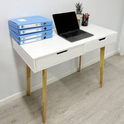 Gr8 Home Wooden Ivory White Writing Desk 50x100cm