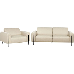 Beliani Askim Beige Sofa 207cm 2pcs 4 Seater