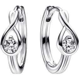 Pandora Infinite Hoop Earrings - Silver/Diamonds