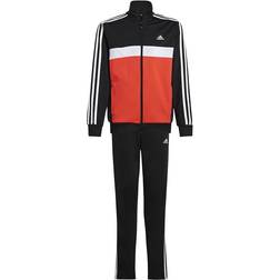 Adidas Kid's Essentials 3-Stripes Tiberio Tracksuit - Black/Bright Red/White