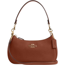 Coach Teri Shoulder Bag With Tooling - Novelty Leather/Gold/Redwood Multi