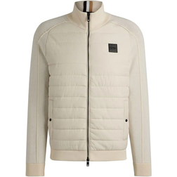 Hugo Boss H-Esfero Logo Badge Zip Up Jacket - Natural