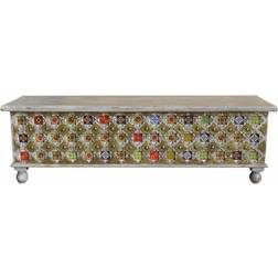 Alexandra House Living Mango Wood Multicolor Chest 146x45cm