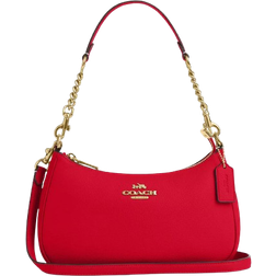 Coach Teri Shoulder Bag - Pebbled Leather/Gold/Bold Red