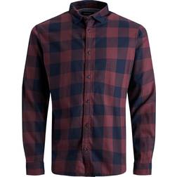 Jack & Jones Egingham Slim Fit Checked Shirt - Red/Port Royale