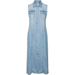 Vero Moda Zadie Long Dress - Blue/Light Blue Denim