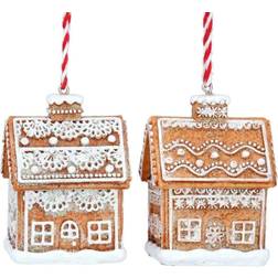 Gisela Graham Lace Iced 3D House Bown/White Christmas Tree Ornament 5cm